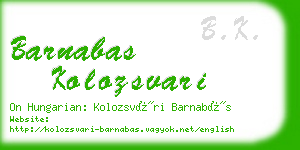 barnabas kolozsvari business card